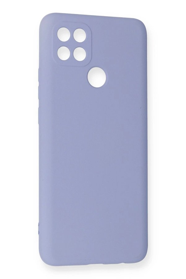 Oppo A15 Kılıf Nano İçi̇ Kadi̇fe Si̇li̇kon - Li̇la - Dropx7152-9139