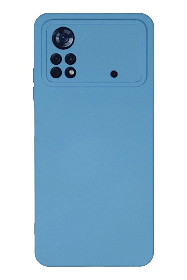 Xi̇aomi̇ Poco X4 Pro 5G Kılıf Nano İçi̇ Kadi̇fe Si̇li̇kon - Mavi̇ - Dropx7800-4165