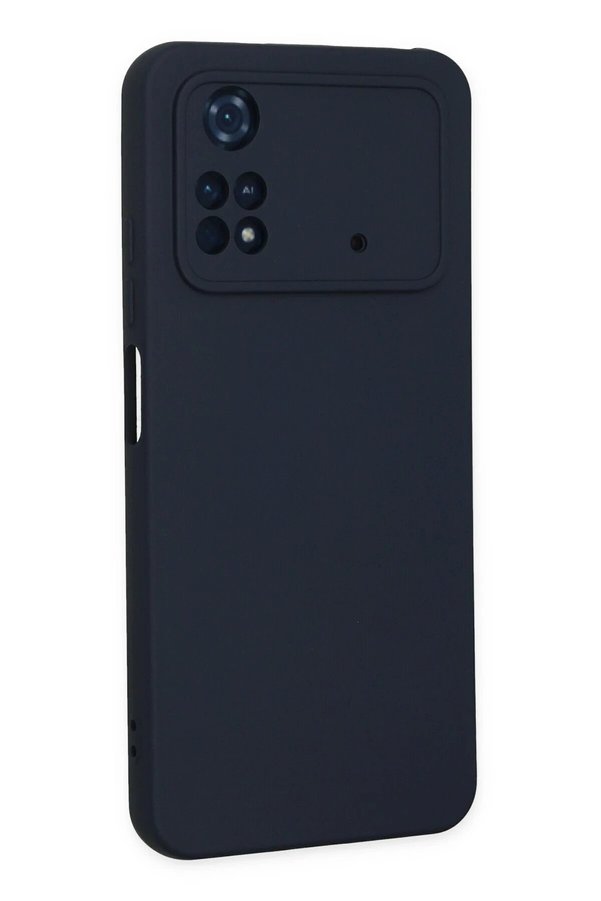Xi̇aomi̇ Poco M4 Pro 4G Kılıf Nano İçi̇ Kadi̇fe Si̇li̇kon - Laci̇vert - Dropx6550-7185