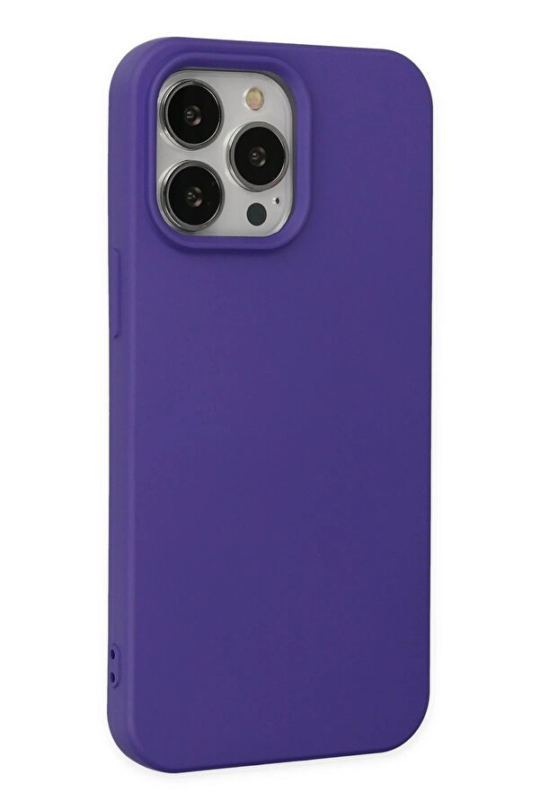 İphone 14 Pro Kılıf Nano İçi̇ Kadi̇fe Si̇li̇kon - Mor - Dropx3130-4864