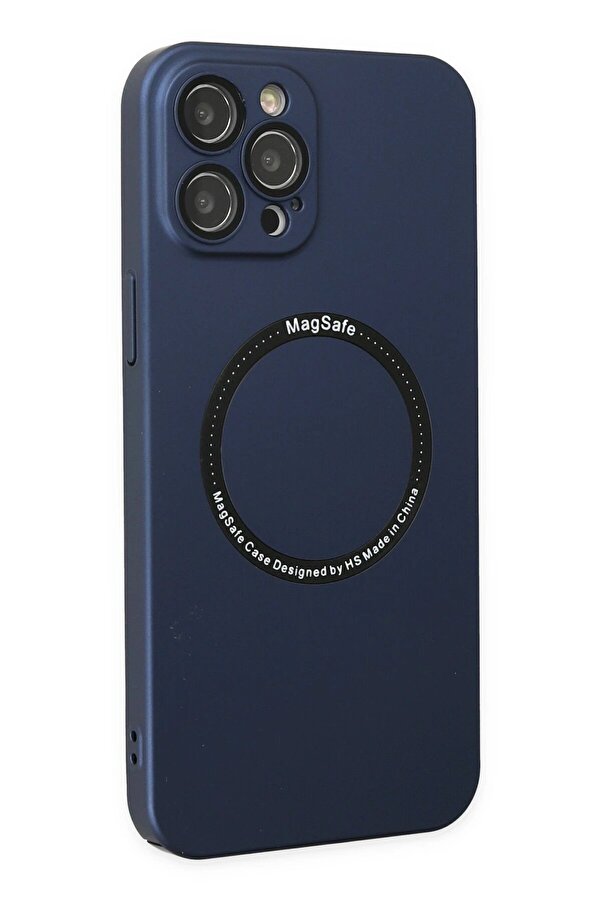 İphone 12 Pro Kılıf Jack Magneti̇csafe Lens Si̇li̇kon - Laci̇vert - Dropx7491-5246