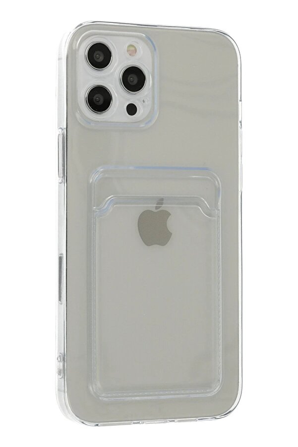İphone 12 Pro Max Kılıf Kart Şeffaf Si̇li̇kon - Şeffaf - Dropx1326-3781