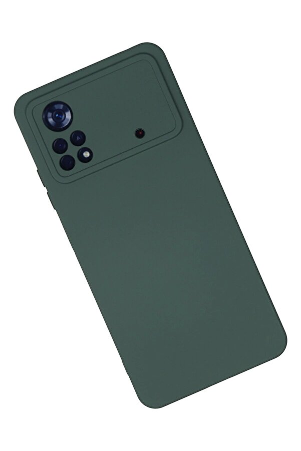 Xi̇aomi̇ Poco X4 Pro 5G Kılıf Nano İçi̇ Kadi̇fe Si̇li̇kon - Koyu Yeşi̇l - Dropx4488-2828