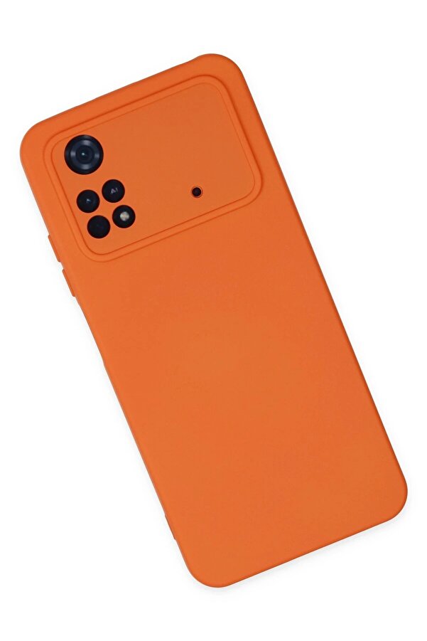 Xi̇aomi̇ Poco M4 Pro 4G Kılıf Nano İçi̇ Kadi̇fe Si̇li̇kon - Turuncu - Dropx5275-8859