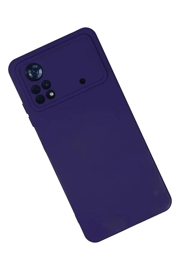 Xi̇aomi̇ Poco X4 Pro 5G Kılıf Nano İçi̇ Kadi̇fe Si̇li̇kon - Mor - Dropx2203-5851