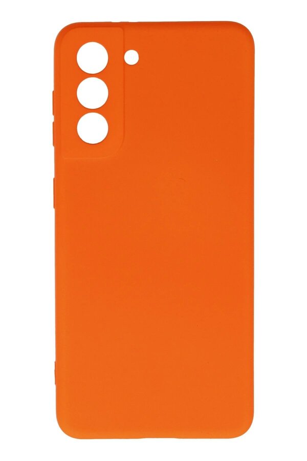 Samsung Galaxy S21 Kılıf Nano İçi̇ Kadi̇fe Si̇li̇kon - Turuncu - Dropx5723-6274