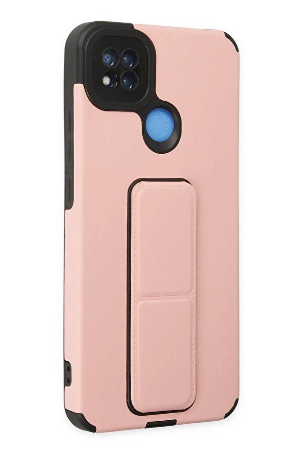 Xi̇aomi̇ Redmi̇ 9C Kılıf Mega Standlı Si̇li̇kon - Pudra - Dropx8722-6177
