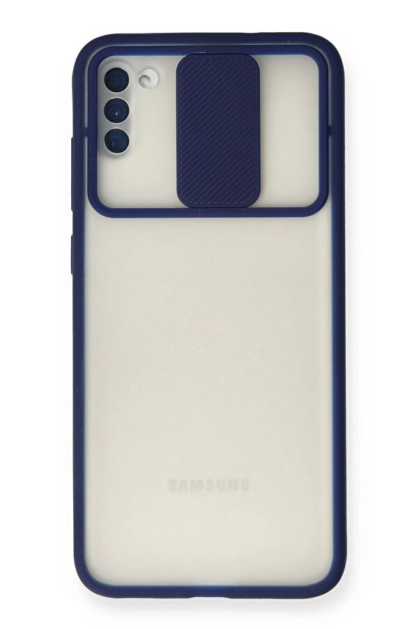 Samsung Galaxy A11 Kılıf Palm Buzlu Kamera Sürgülü Si̇li̇kon - Laci̇vert - Dropx1615-8546