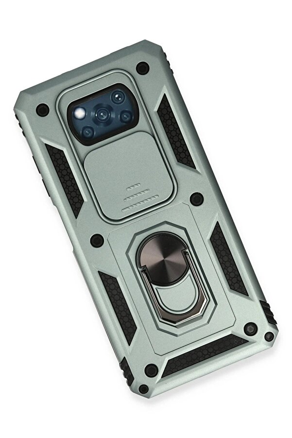 Xi̇aomi̇ Pocophone X3 Kılıf Pars Lens Yüzüklü Si̇li̇kon - Yeşi̇l - Dropx7571-5723