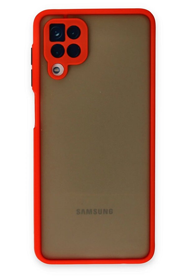 Samsung Galaxy A12 Kılıf Montreal Si̇li̇kon Kapak - Kırmızı - Dropx4579-8524