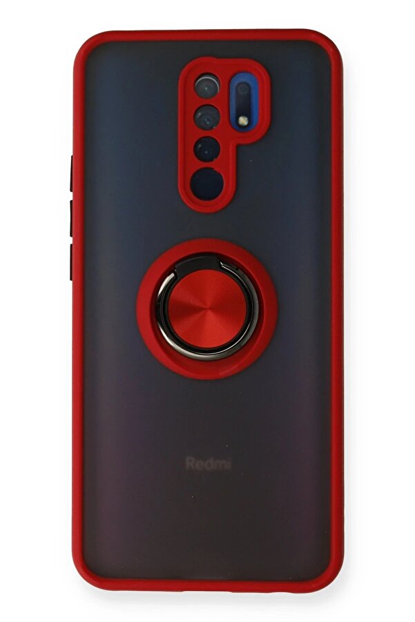 Xi̇aomi̇ Redmi̇ 9 Kılıf Montreal Yüzüklü Si̇li̇kon Kapak - Kırmızı - Dropx7950-5997