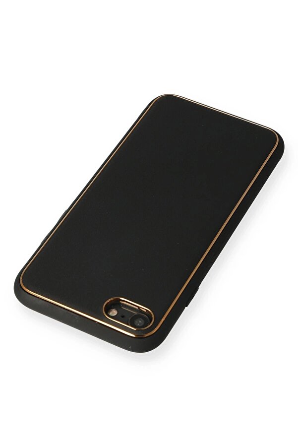 İphone 7 Kılıf Coco Deri̇ Si̇li̇kon Kapak - Si̇yah - Dropx9475-1987