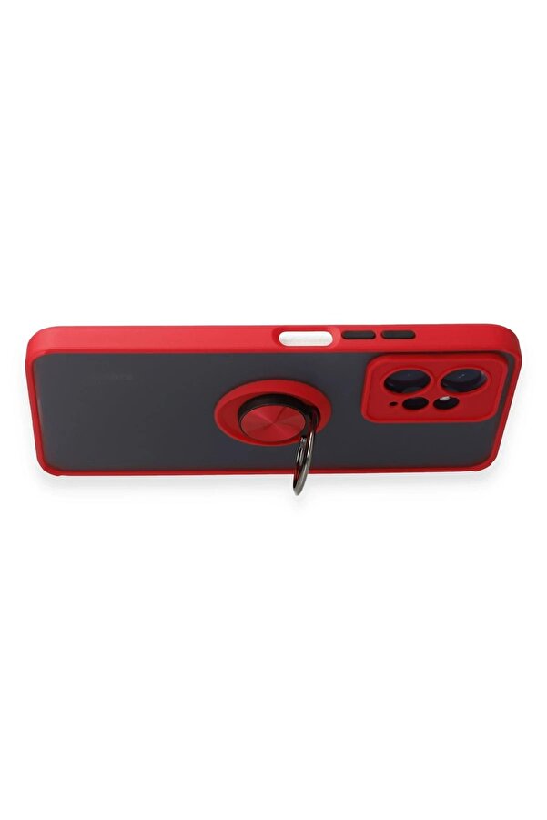 Xi̇aomi̇ Redmi̇ Note 12 4G Kılıf Montreal Yüzüklü Si̇li̇kon Kapak - Kırmızı - Dropx7776-8486
