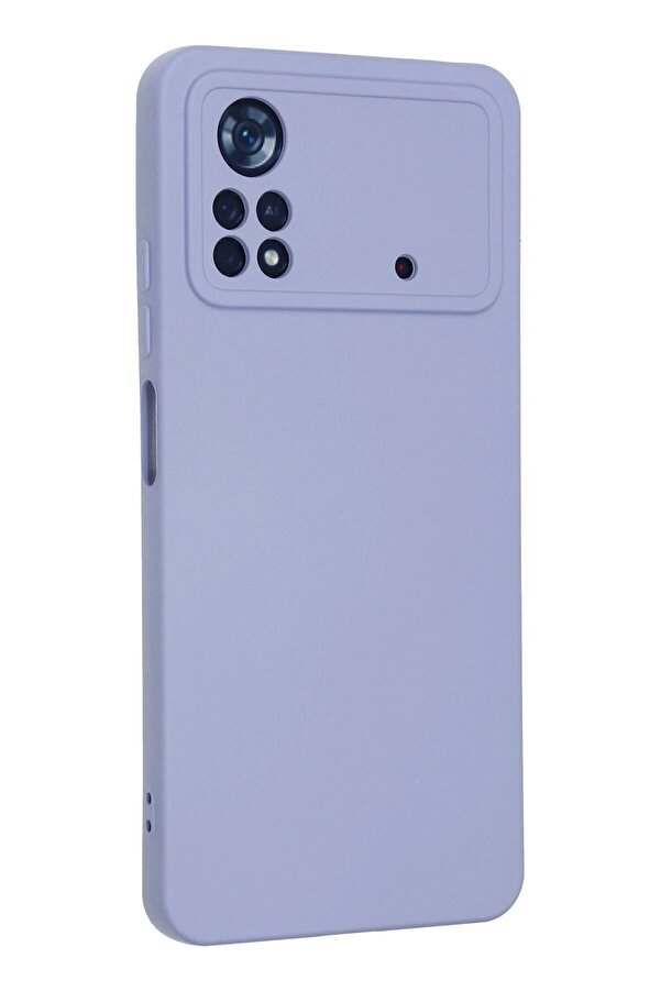 Xi̇aomi̇ Poco X4 Pro 5G Kılıf Nano İçi̇ Kadi̇fe Si̇li̇kon - Li̇la - Dropx2734-2418