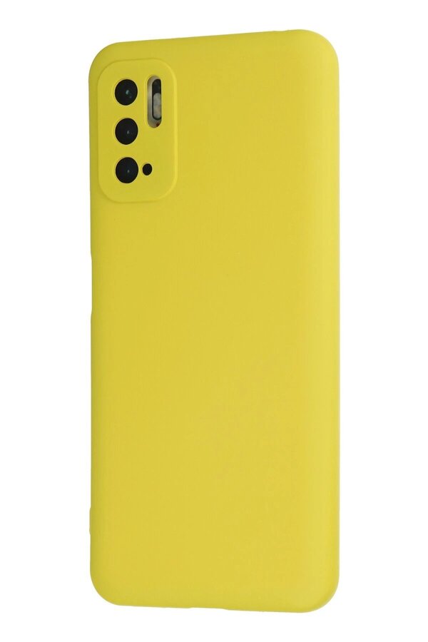 Xi̇aomi̇ Redmi̇ Note 10 5G Kılıf Nano İçi̇ Kadi̇fe Si̇li̇kon - Sarı - Dropx8464-1388