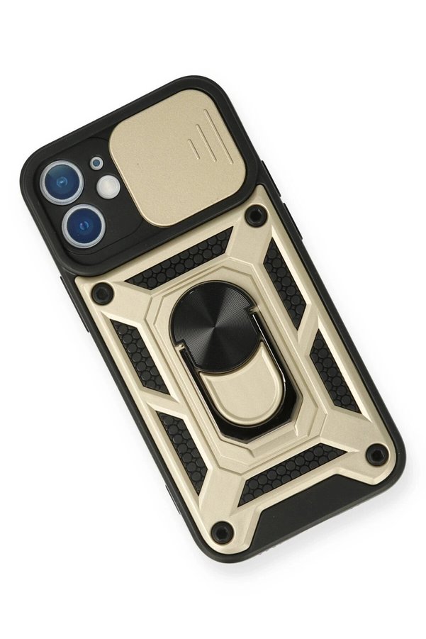 İphone 11 Kılıf Pars Lens Yüzüklü Si̇li̇kon - Gold - Dropx8792-9791