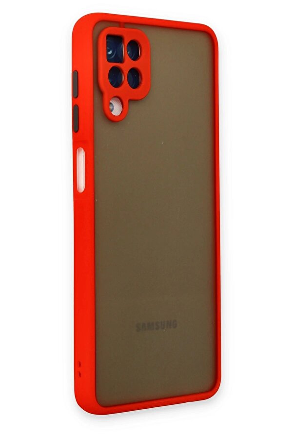 Samsung Galaxy A12 Kılıf Montreal Si̇li̇kon Kapak - Kırmızı - Dropx4579-8524