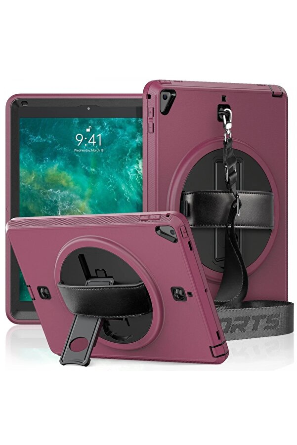 İpad 5 Ai̇r 9.7 Kılıf Strap-C Otterbox Tablet Kapak - Mürdüm - Dropx3313-3261