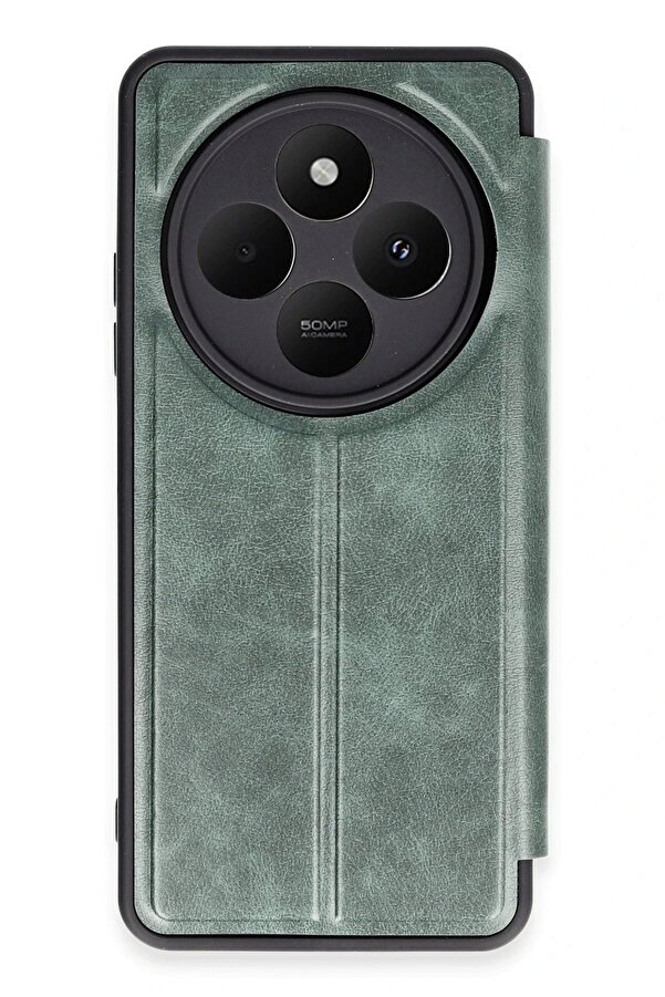 Xi̇aomi̇ Redmi̇ 14C Kılıf Fli̇p Cover - Koyu Yeşi̇l - Dropx7797-2237