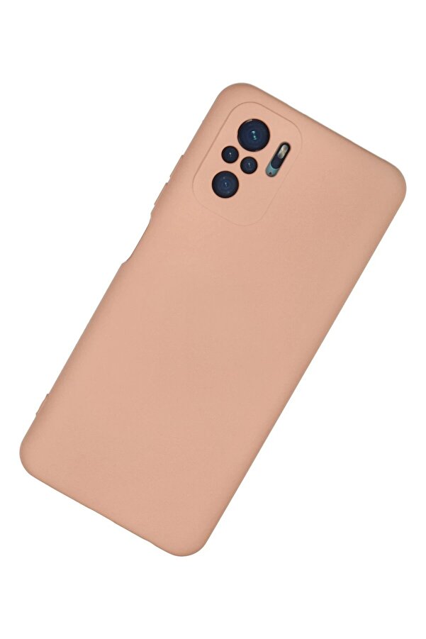 Xi̇aomi̇ Redmi̇ Note 10 Kılıf Nano İçi̇ Kadi̇fe Si̇li̇kon - Pudra - Dropx2686-5299