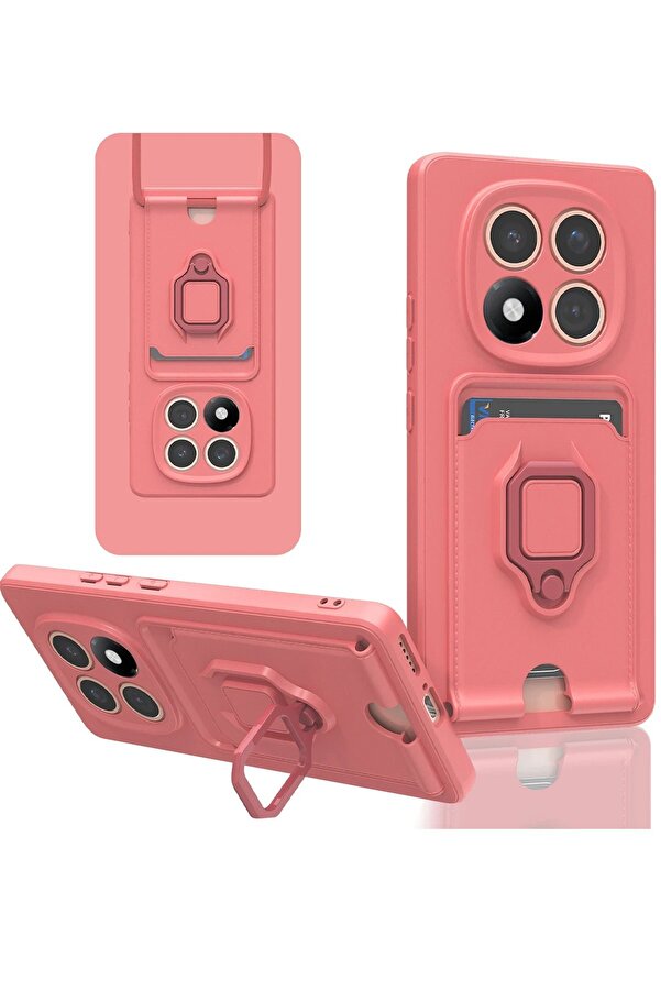 Xi̇aomi̇ Redmi̇ Note 14 Pro 4G Kılıf Zuma Kartvi̇zi̇tli̇ Yüzüklü Si̇li̇kon - Pembe - Dropx1998-1906