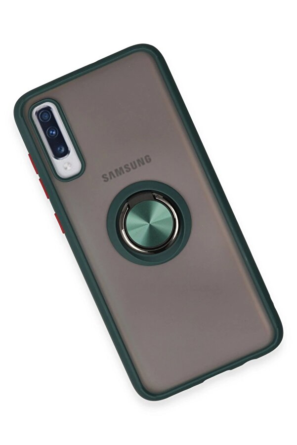 Samsung Galaxy A70 Kılıf Montreal Yüzüklü Si̇li̇kon Kapak - Yeşi̇l - Dropx5869-1205