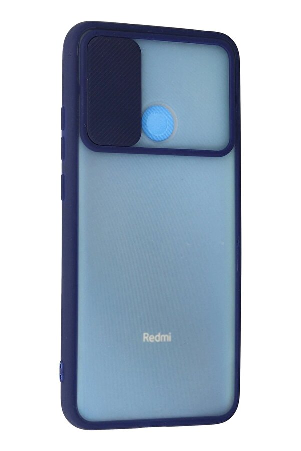 Xi̇aomi̇ Redmi̇ 9C Kılıf Palm Buzlu Kamera Sürgülü Si̇li̇kon - Laci̇vert - Dropx7666-5733