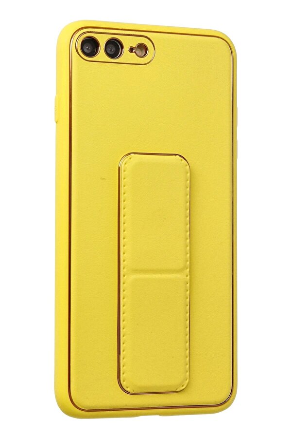 İphone 7 Plus Kılıf Coco Deri̇ Standlı Kapak - Sarı - Dropx5990-9872