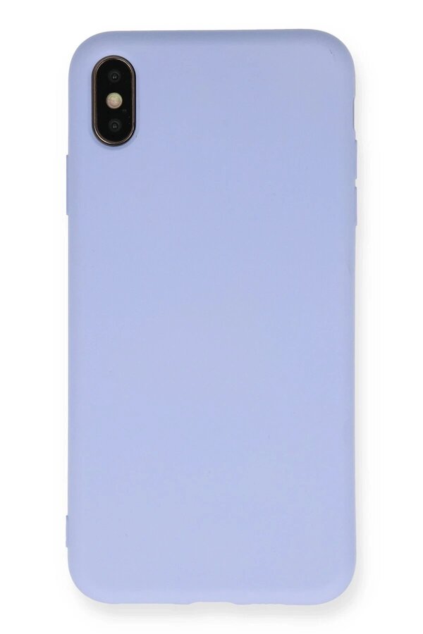 İphone X Kılıf Nano İçi̇ Kadi̇fe Si̇li̇kon - Li̇la - Dropx1934-9572