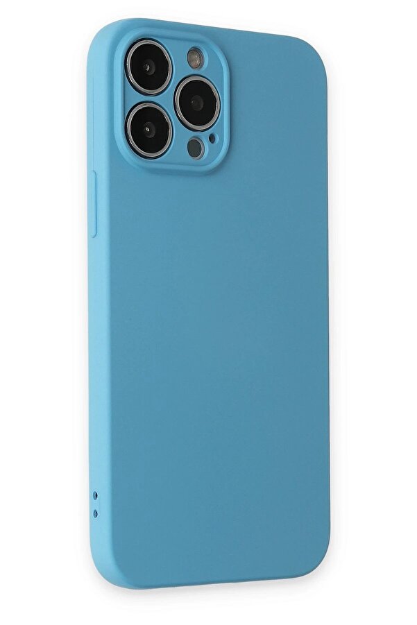 İphone 13 Pro Max Kılıf Nano İçi̇ Kadi̇fe Si̇li̇kon - Mavi̇ - Dropx1869-4121