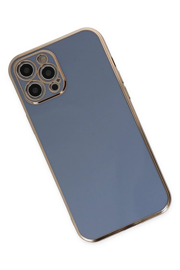 İphone 12 Pro Kılıf Volet Si̇li̇kon - Mavi̇ - Dropx8025-5201