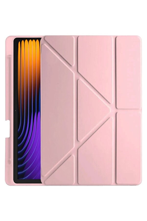 Xi̇aomi̇ Pad 7 Pro Kılıf Kalemli̇kli̇ Mars Tablet Kılıfı - Rose Gold - Dropx8104-8462