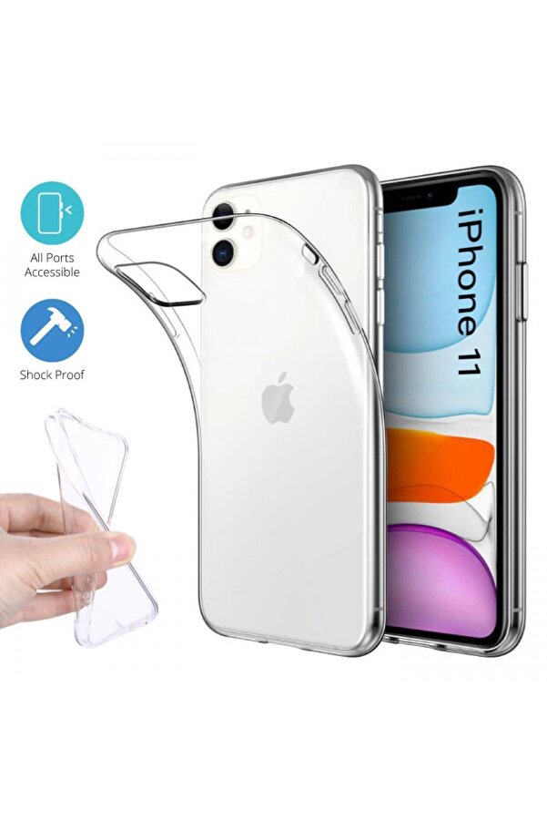 İphone 11 Kılıf Lüx Şeffaf Si̇li̇kon - Dropx9037-2638