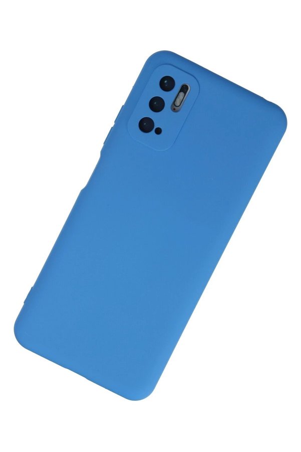 Xi̇aomi̇ Redmi̇ Note 10 5G Kılıf Nano İçi̇ Kadi̇fe Si̇li̇kon - Mavi̇ - Dropx1184-7995