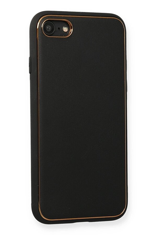İphone 7 Kılıf Coco Deri̇ Si̇li̇kon Kapak - Si̇yah - Dropx9475-1987