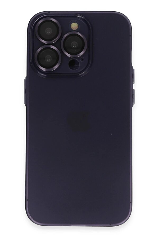 İphone 14 Pro Max Kılıf Luko Lens Si̇li̇kon - Deri̇n Mor - Dropx9393-1498