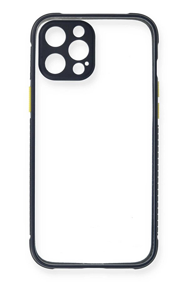 İphone 12 Pro Kılıf Mi̇ami̇ Şeffaf Si̇li̇kon - Laci̇vert - Dropx7512-7735