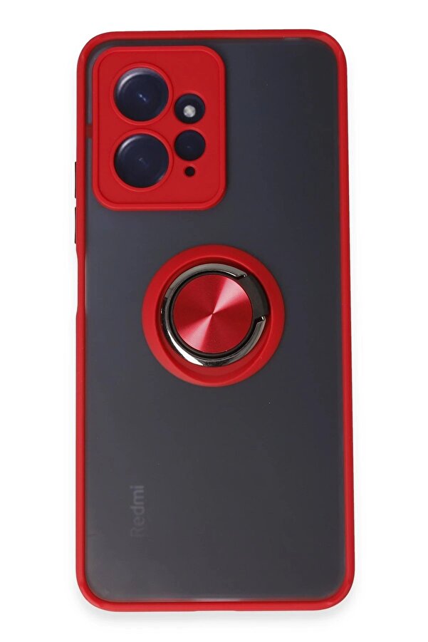 Xi̇aomi̇ Redmi̇ Note 12 4G Kılıf Montreal Yüzüklü Si̇li̇kon Kapak - Kırmızı - Dropx7776-8486