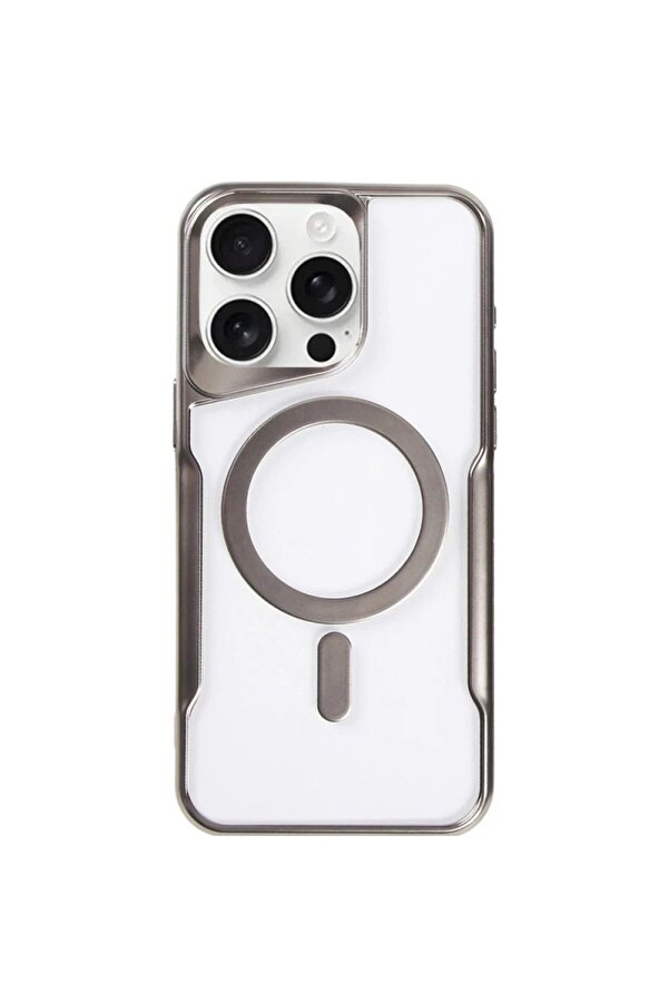 İphone 14 Pro Kılıf Boyi̇ Magsafe Si̇li̇kon Kapak - Ti̇tan Gri̇ - Dropx2141-5041