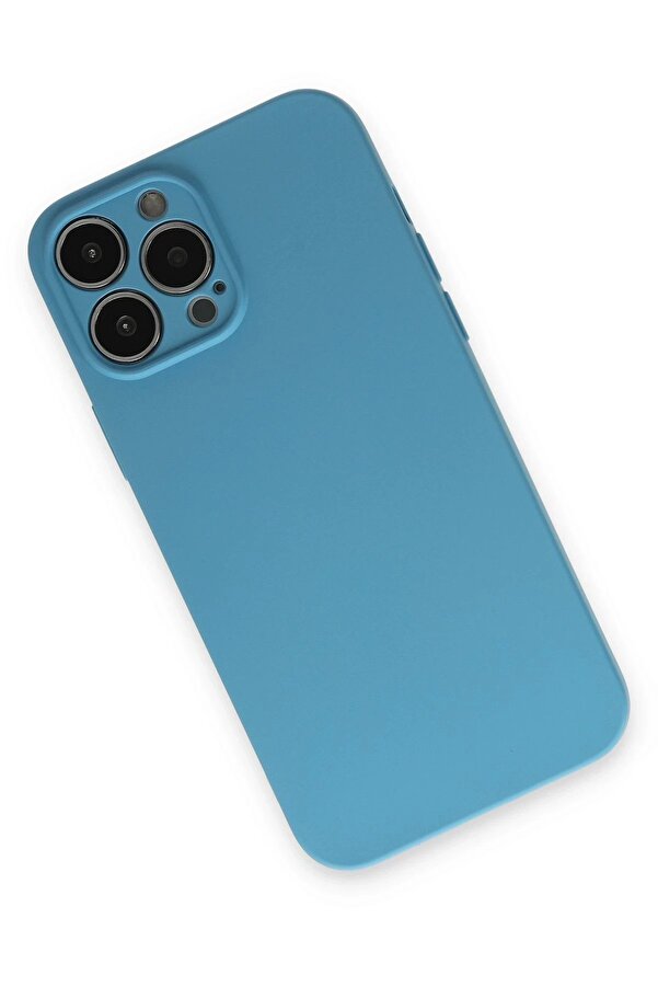 İphone 13 Pro Kılıf Nano İçi̇ Kadi̇fe Si̇li̇kon - Mavi̇ - Dropx8184-2609