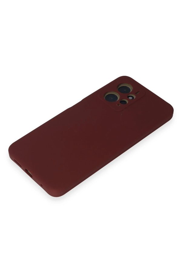 Xi̇aomi̇ Redmi̇ Note 12 4G Kılıf Nano İçi̇ Kadi̇fe Si̇li̇kon - Bordo - Dropx9082-4848