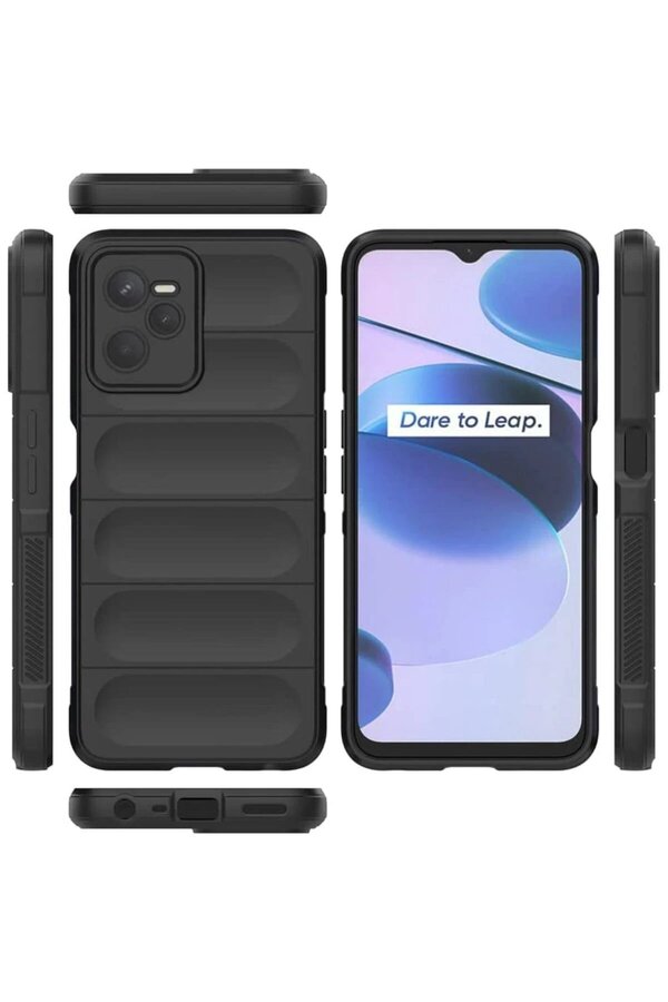 Realme C35 Kılıf Opti̇mum Si̇li̇kon - Si̇yah - Dropx2018-3271