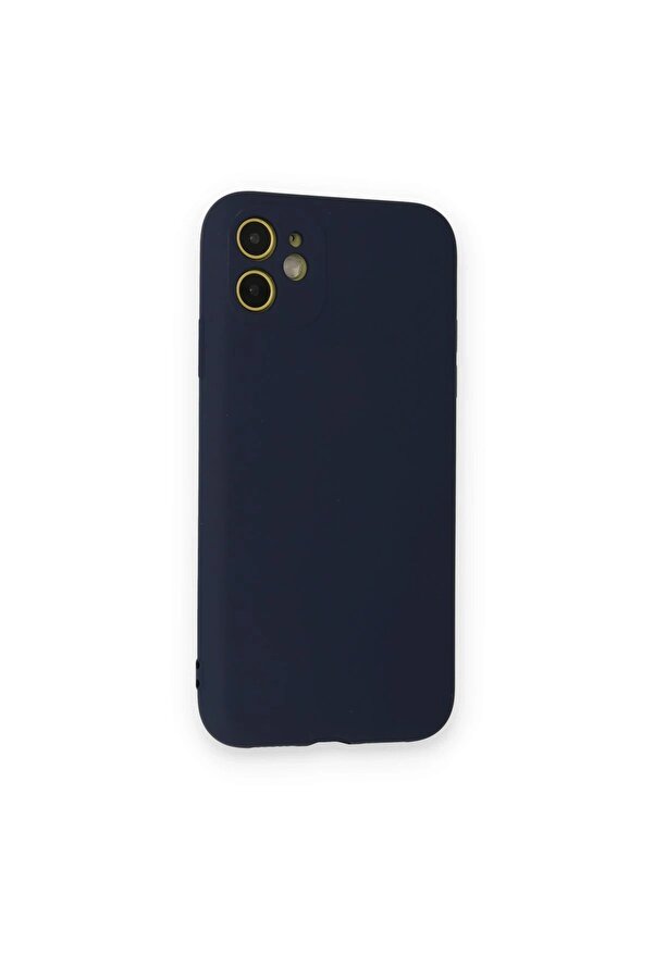 İphone 12 Mi̇ni̇ Kılıf Nano İçi̇ Kadi̇fe Si̇li̇kon - Laci̇vert - Dropx5513-1120
