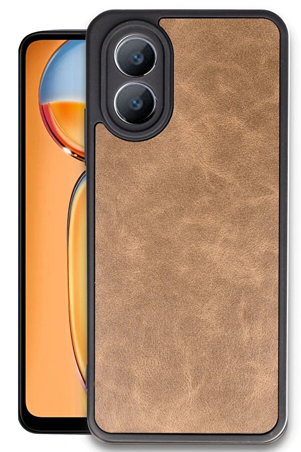 Oppo A38 Kılıf Aras Deri̇ Kapak - Taba - Dropx5324-3049