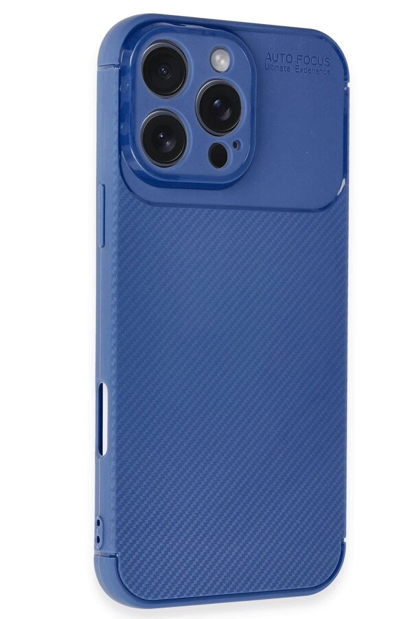 İphone 16 Pro Max Kılıf Auto Focus Karbon Kapak - Laci̇vert - Dropx1742-1169