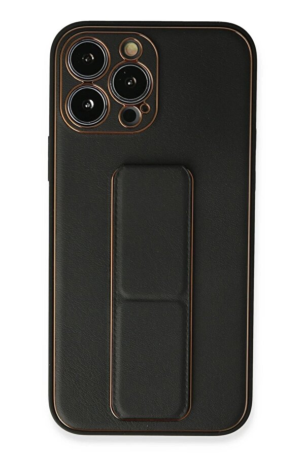 İphone 13 Pro Max Kılıf Coco Deri̇ Standlı Kapak - Si̇yah - Dropx3076-2910