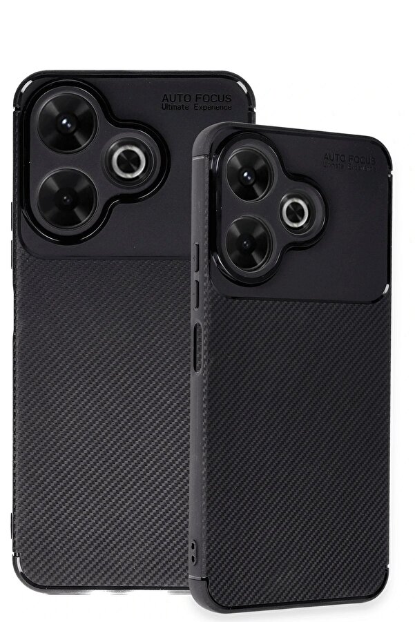Xi̇aomi̇ Redmi̇ 13 4G Kılıf Auto Focus Karbon Kapak - Si̇yah - Dropx5762-2524