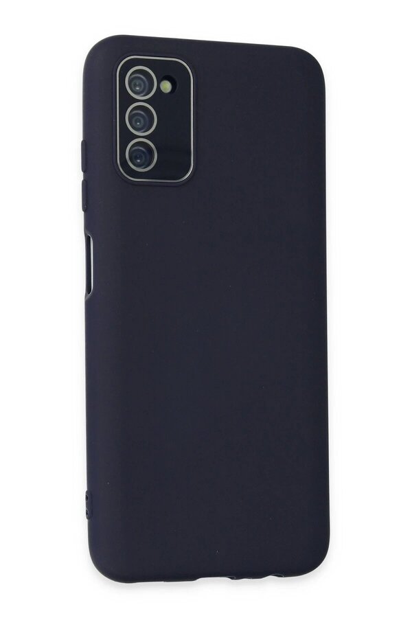 Samsung Galaxy A03S Kılıf Lansman Glass Kapak - Laci̇vert - Dropx5133-3880