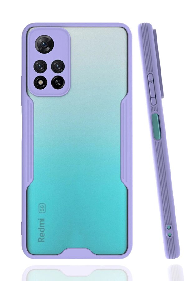 Xi̇aomi̇ Redmi̇ Note 11 Pro Plus 5G Kılıf Plati̇n Si̇li̇kon - Li̇la - Dropx1311-5510