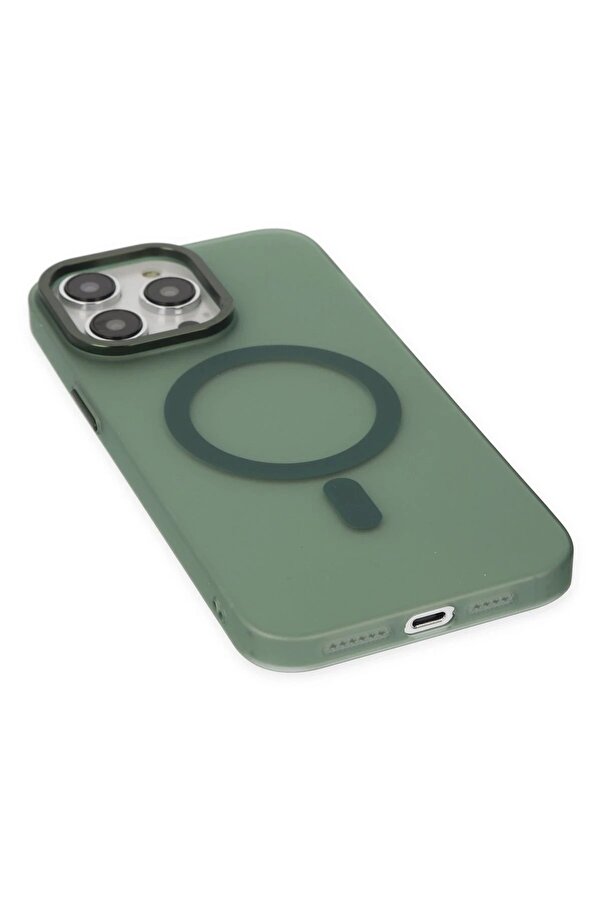 İphone 14 Pro Kılıf Lodos Magneti̇csafe Mat Kapak - Köknar Yeşi̇li̇ - Dropx9133-1457